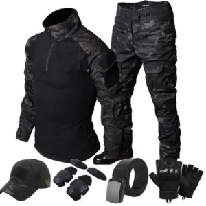 Black Camo Training Tactical Suit Set