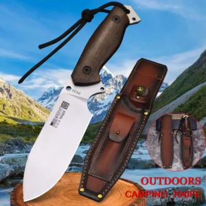 USA DC53 Steel All Tang Hunting Knife + holster
