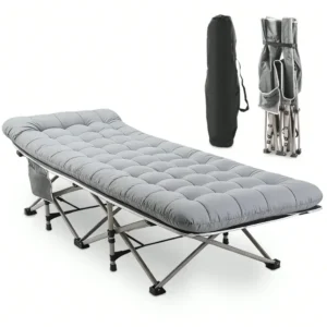 Foldable Heavy Duty Portable Cot For Adults,  With Mattress,