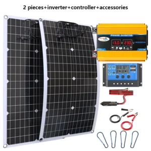 2000W Solar Panel Kit 12V Battery Power System